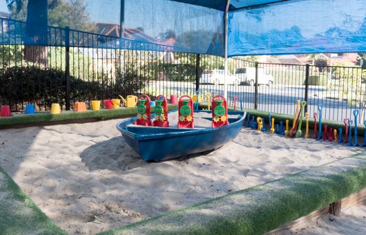  The sandpit ready for another day of play