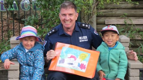 A Special Gift was Presented to the Firefighters from the Children